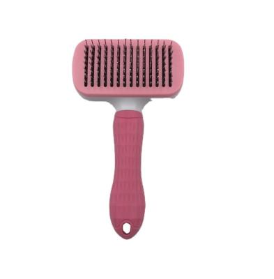 China Custom High Quality Self-cleaning Pet Hair Needle Stocked Floating Comb Cleaner Comb for sale