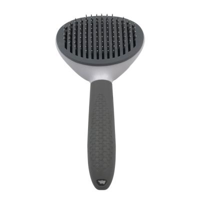 China Hot Selling Good Quality Automatic Pet Hair Removal Brush Stocked Telescopic Needle Comb For Cat And Dog for sale