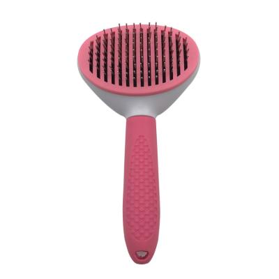 China Stocked Hot Selling Safe Dematting Self-cleaning Brush Pet Grooming Comb Steel Pet Grooming Comb Pet Grooming Tools for sale