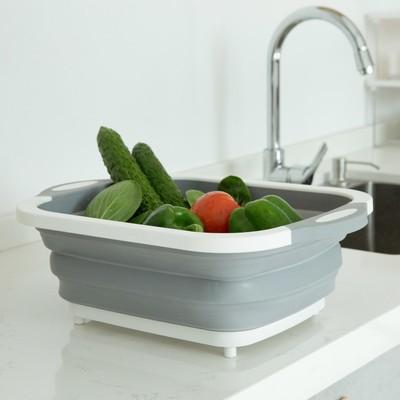 China Sustainable Multifunctional Folding Sink Drain Storage Basket For Kitchen Household for sale