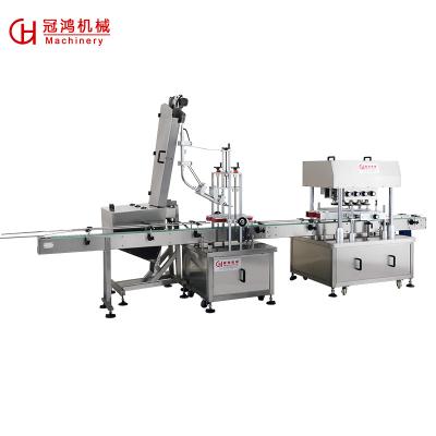 China Food GuanHong Full Automatic 6 Head Straight Linear Vacuum Capping Machine for Jars/Cans/Jam for sale