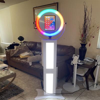 China Event iPad Air Portable Booth Stand 3D Ring Light Led Selfie Photo Booth Floor Stand Pro Selfie Photo Booth for sale