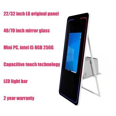 China Event Mirror Selfie Photo Booth Magic Touch Screen 70 Inch Mirror Photo Booth With 70 Inch Printer Mirror Photo Booth Selfie Machine for sale