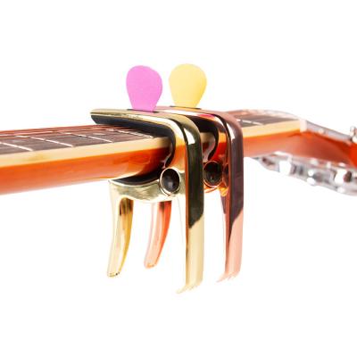 China Gutiar wholesale alloy acoustic guitar musical accessories color guitar tool multi functional classical capo for sale