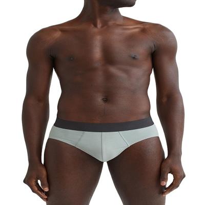 China Hot Selling Anti-Wrinkle Anti-Wrinkle Plain Classic Oversized Soft Pure Color Elastic Belt Cotton Briefs Briefs For Men for sale