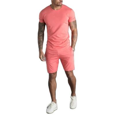 China Anti-Wrinkle Anti-Wrinkle Summer Cotton Running Custom Mens Shorts Set Sportswear Shirt And Shorts Set For Men for sale