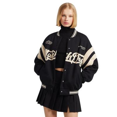 China Letter Print Street Wear Anti Wrinkle Premium Quality Unisex Casual Varsity Long Jackets Baseball Jacket For Youth for sale