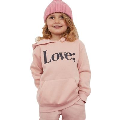 China Wholesale New Fashion Anti-Wrinkle Anti-Wrinkle Custom Kids Long Sleeve Embroidery Cotton Girls Hoodies Trendy Loungewear for sale