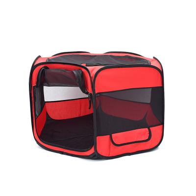 China Wholesale Custom Made Foldable Indoor High Quality Breathable Dog Cage Oxford Mini Red Pet Dog Cage for sale