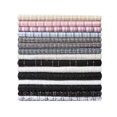 China Sustainable Wholesale High Quality Warm Super Soft Tweed Yarn Dyed Woolen Fabric for sale