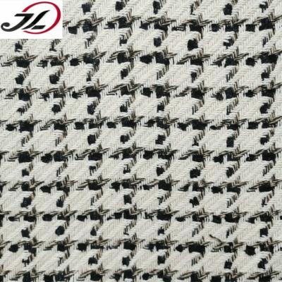 China China supplier breathable yarn dyed houndstooth check fancy tweed fabric for coat for sale