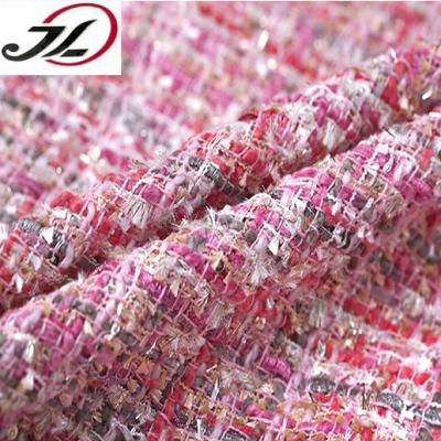 China Autumn&winter sustainable fabrics factory direct sale bright silk tweed weaving fabric for overcoat for sale