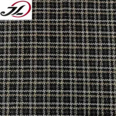 China 2021 Viable Tweed Fabric Hot Selling Spun Gold 100% Polyester Tweed Fabric For Clothing for sale