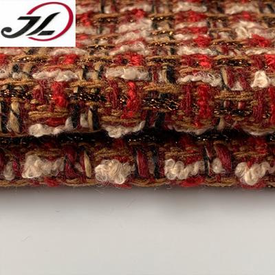 China 2021 sustainable china wholesale 100% polyester tweed fabric for clothing for sale