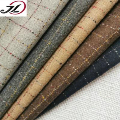 China RTS viable in new fashion wool plaid stock yarn dyed check tweed wool fabric fabric for ladies for sale