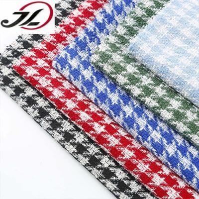 China Viable Fancy Design Best Selling Mixed Houndstooth Fabric Tweed Fabric For Coat for sale