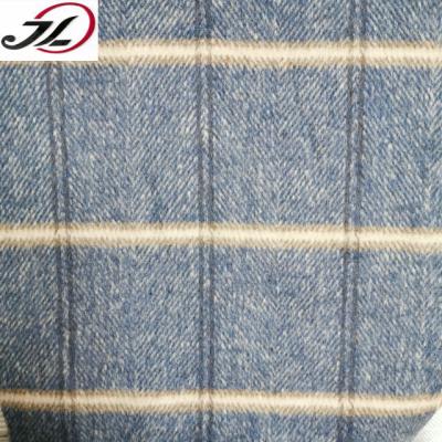 China One Check Breathable Side Brushed Yarn Dyed Woolen Plaid Fabric For Women Coat for sale