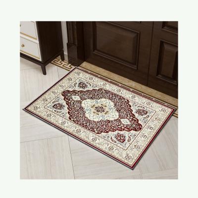 China Custom 3D Persian Style Digital Printed Washable Crystal Velvet Room Rug Carpets Soft For Living Room Floor for sale