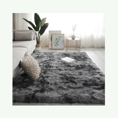 China Rectangle washable single Nordic ultra soft area rugs tie dye fluffy rugs for living room for sale