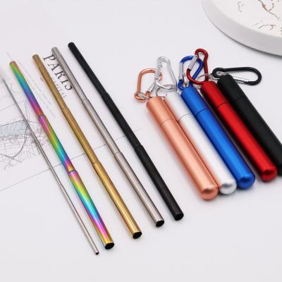 China Viable Eco-Friendly Reusable Water Bottle Stainless Steel Drinking Straw Collapsible Collapsible Bar Props For Party for sale