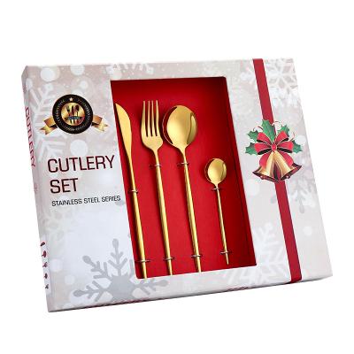 China New Arrival Viable Fork And Spoon Set Wholesale Christmas Gift Silverware Stainless Steel Cutlery Set 24pcs for sale