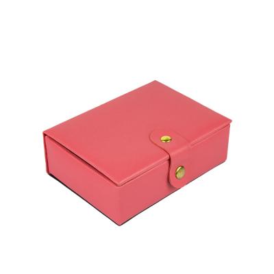 China LOGO Portable Jewelry Storage Boxes Custom Customized Modern Leather Cute OEM Travel Jewelry Case With Lock for sale