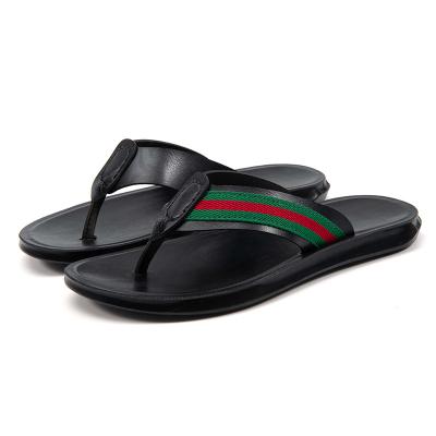 China New Design Flat Plus Pria Sandal, Beach Sandals, Men's Size Sandalias Leather Slippers for sale