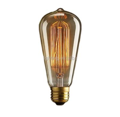 China Edison Light Bulbs ST64 E26/E27 Retro Vintage Vintage Style Edison Filament Long Life 120V 60W Antique Edison Bulbs for sale