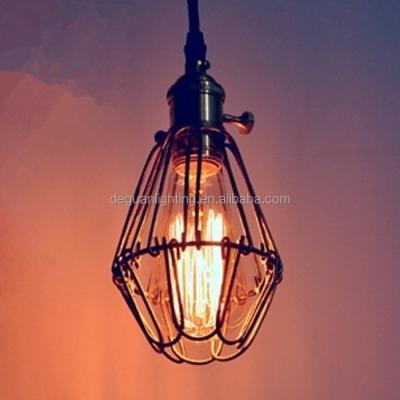 China Warehouse Vintage Braided Wire Industrial Cage Pendant Light Fixtures For Interior Decoration for sale