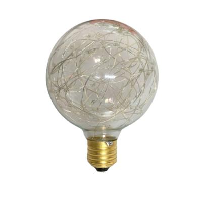 China Warehouse special design LED decorative light G95 copper wire string bulb led nake wire light for sale