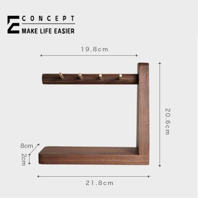 China Minimalist Desktop Storage Solid Wooden Main Rack Hanger Jewelry Holder Ornaments for sale