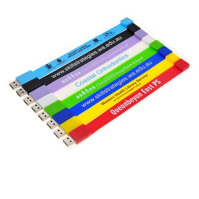 China Custom Rectangle Silicone Armband Logo 8gb Wristband USB Flash Drive Key USB LFN-216 for sale