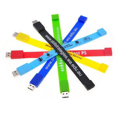 China Factory Supply Promo Items Wristband Silicone USB Pendrive 8GB Wristband USB Flash Drive For USB Christmas Instruments LFN-216 for sale