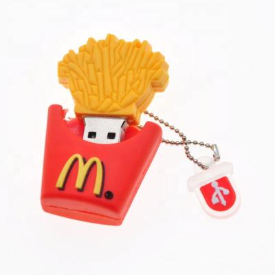 China 2019 New Customize Mold Design 3D French Fries Stick Shape Soft PVC USB Flash Drive, Cartoon USB Memory For Free Samples LFN-206 for sale