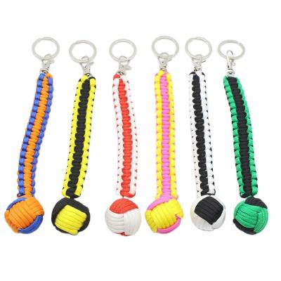 China Self Defense Emergency Survival Tool Knot Self Defense Paracord Monkey Key Chain Fist for sale