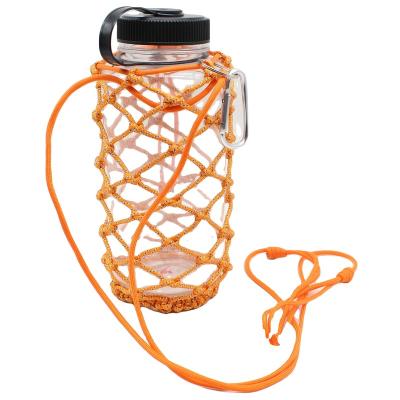 China Handmade Bottle 550 Paracord Handle With Carabiner Water Bottle Paracord Holderwater Bottle for sale