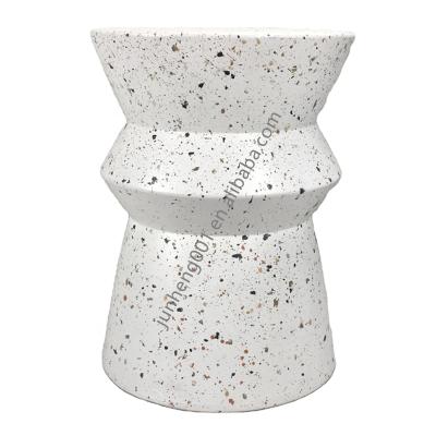 China Traditional Ceramic Stone And Marble Style Side Table And Concrete White Outdoor Terrazzo Stool for sale