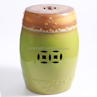 China Traditional OEM Customized Decorative Multicolor Ceramic Drum Shape Round Stool for sale