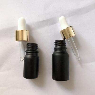 China Refillable 5ml 10ml black painted glass dropper bottle cosmetic european essential oil bottle for sale