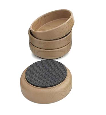 China Reusable Felt Caster Cups Furniture Felt Low Wood Grain Plastic Caster Cups for sale