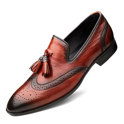 China EVERTOP New Design Anti-Slippery Genuine Leather Men Business Stylish Shoes With Big Size Slip On Office Oxford Loafers Casual Formal Shoes for sale