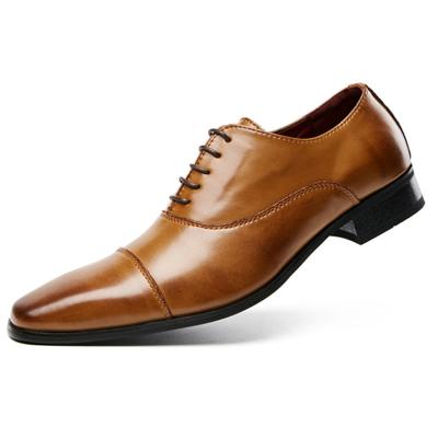 China Best Selling EVERTOP High Quality Anti-slippery Business Genuine Leather Shoes Office Lace Up Stylish Design Cowhide Men Shoes for sale