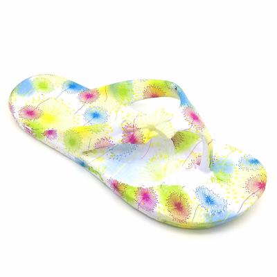 China Water Heat Transfer Printing Flip Flops The Most Special Colorful Water Heat Transfer Printing Electronic Flip Flops Summer Fashion Shoes Girls Freeze Flat Sandals for sale