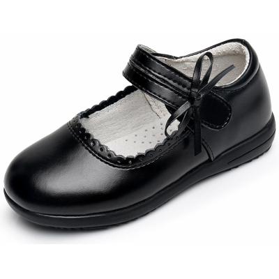 China EVERTOP Anti-slippery Kids Princess Mary Jane Uniform Black Shoes With Classic Round Lightweight Girls School Shoes for sale