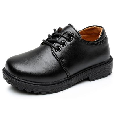 China EVERTOP Anti-slippery Kids School Shoes Black Leather Boys Stylish Shoes For Kids School Shoes for sale