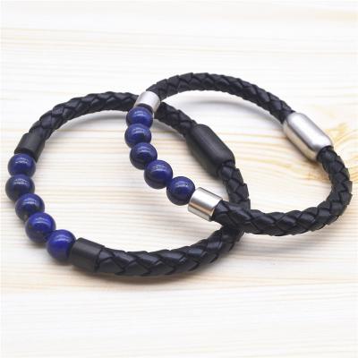 China Wholesale Hot Selling Magnetic Bracelet Man Genuine Leather Minimalist Environmentally Friendly Friends Call Best Friend Nature Chain Bead Charm Environmentally Friendly Battery for sale