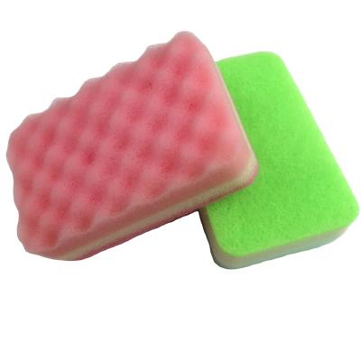 China Sustainable Wholesale Decontamination Brush Tiles Multi-Use Household Kitchen Corrugated Polyester Dish Cleaning for sale