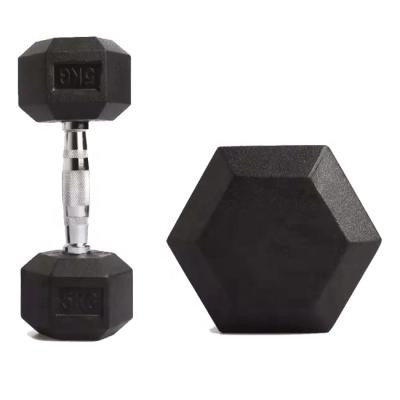 China Rubber Covered Dumbbell Rubber Wrapped Dumbbell In Single Or Pairs for sale