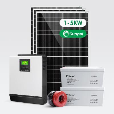 China Sunpal Home Solar Panel Home Power System Set 1 2 3 4 5 KVA Solar Battery Installation For Home Equipments for sale