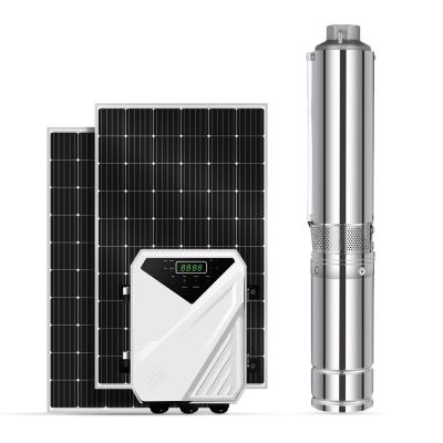 China 304 S/S 1Hp 2Hp 3Hp Motor Shaft Sunpal Deep Well DC Submersible Solar Water Pump With 3 Years Warranty Eco Friendly for sale